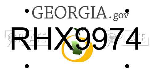 RHX9974 Georgia License Plate