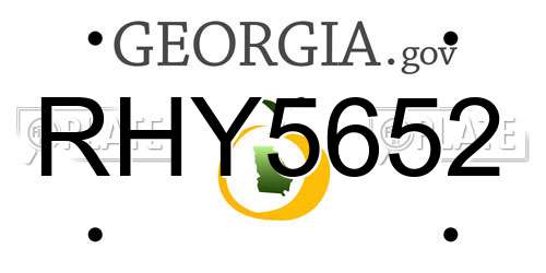 RHY5652 Georgia License Plate