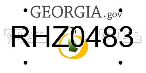 RHZ0483 Georgia License Plate