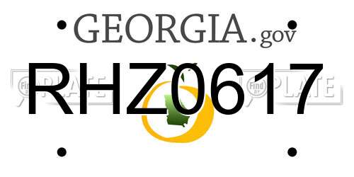 RHZ0617 Georgia License Plate