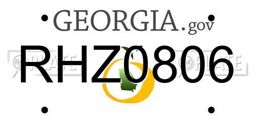 RHZ0806 Georgia License Plate