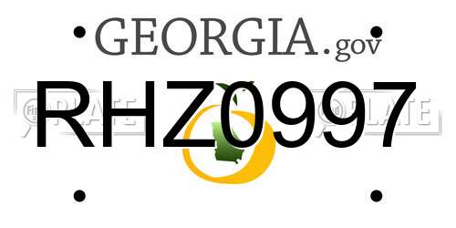 RHZ0997 Georgia License Plate