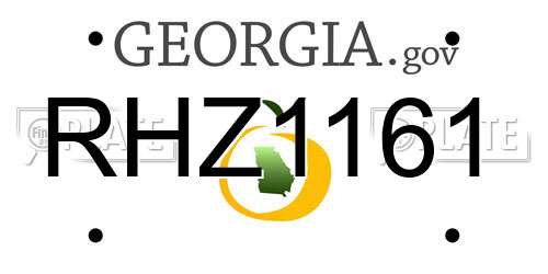 RHZ1161 Georgia License Plate