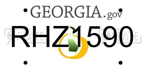 RHZ1590 Georgia License Plate