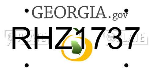 RHZ1737 Georgia License Plate