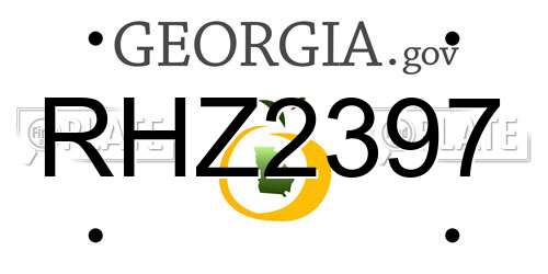RHZ2397 Georgia License Plate