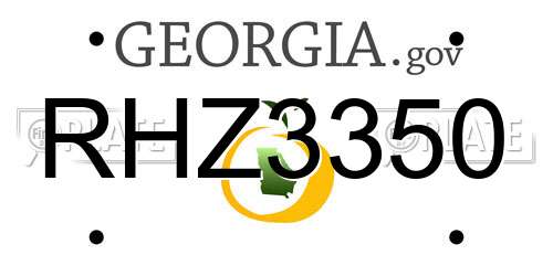 RHZ3350 Georgia License Plate