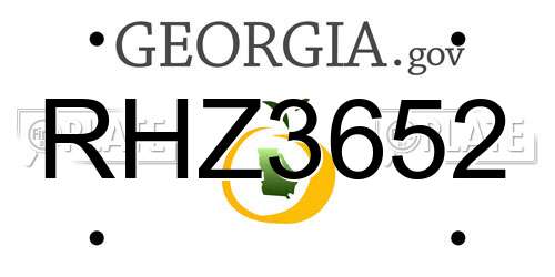 RHZ3652 Georgia License Plate