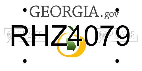 RHZ4079 Georgia License Plate