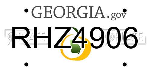 RHZ4906 Georgia License Plate