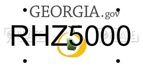 RHZ5000 Georgia License Plate