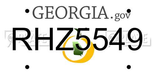 RHZ5549 Georgia License Plate