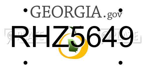 RHZ5649 Georgia License Plate