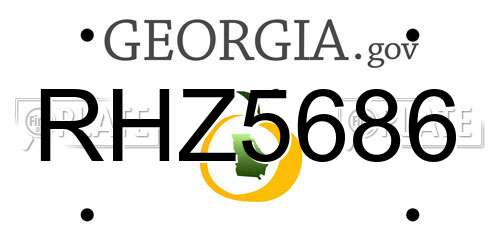 RHZ5686 Georgia License Plate