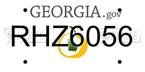 RHZ6056 Georgia License Plate