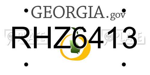 RHZ6413 Georgia License Plate