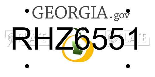 RHZ6551 Georgia License Plate