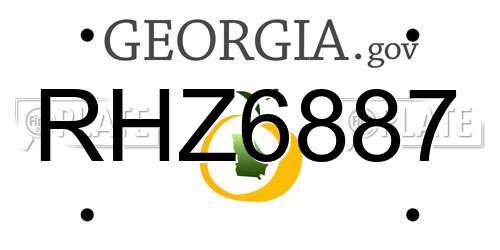 RHZ6887 Georgia License Plate