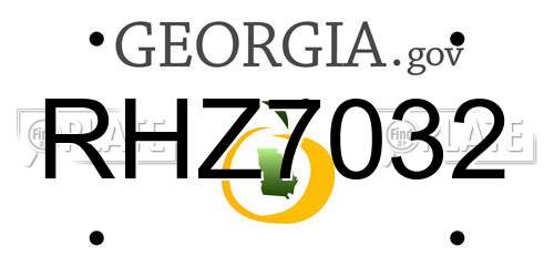 RHZ7032 Georgia License Plate