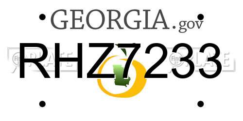 RHZ7233 Georgia License Plate