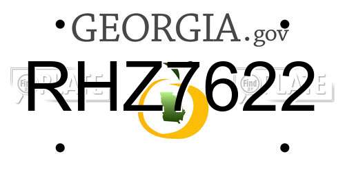 RHZ7622 Georgia License Plate