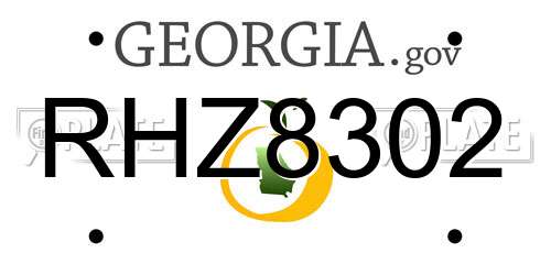 RHZ8302 Georgia License Plate