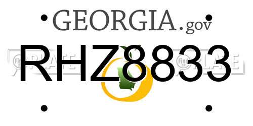 RHZ8833 Georgia License Plate