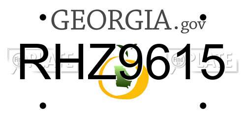 RHZ9615 Georgia License Plate