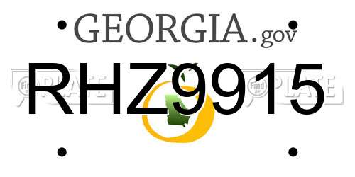 RHZ9915 Georgia License Plate