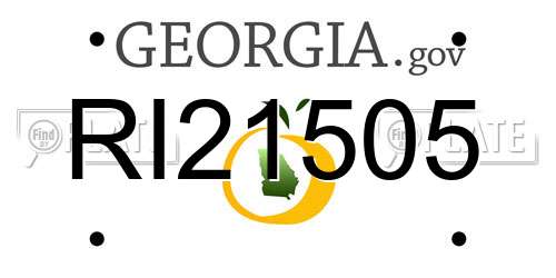 RI21505 Georgia License Plate