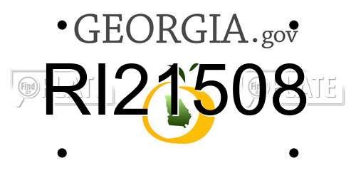 RI21508 Georgia License Plate