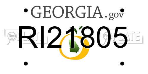 RI21805 Georgia License Plate