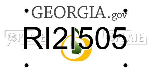 RI2I505 Georgia License Plate