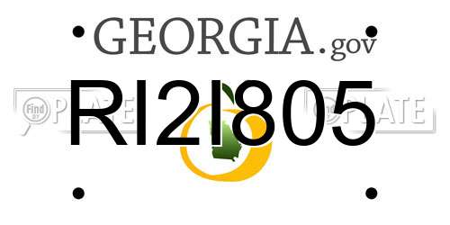 RI2I805 Georgia License Plate