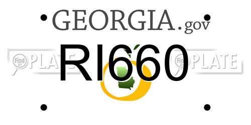 RI660 Georgia License Plate