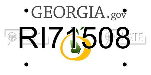 RI71508 Georgia License Plate