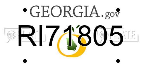 RI71805 Georgia License Plate