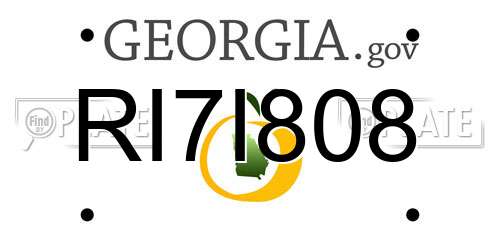 RI7I808 Georgia License Plate
