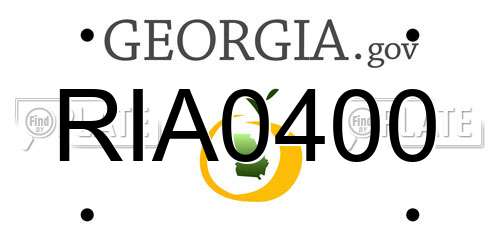 RIA0400 Georgia License Plate
