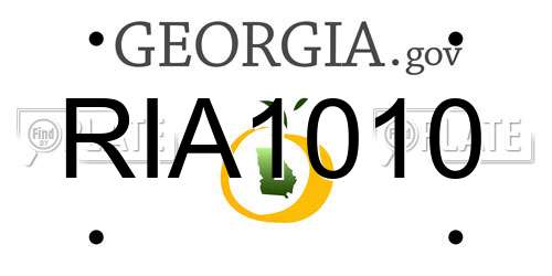 RIA1010 Georgia License Plate