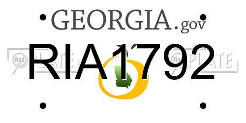 RIA1792 Georgia License Plate