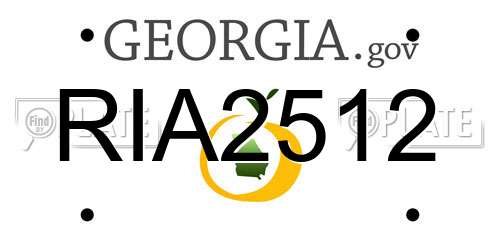 RIA2512 Georgia License Plate