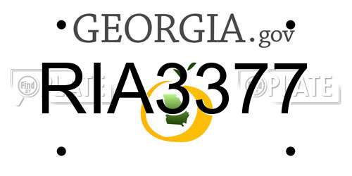 RIA3377 Georgia License Plate