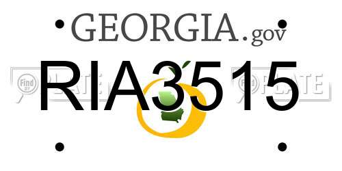 RIA3515 Georgia License Plate