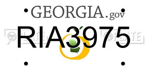 RIA3975 Georgia License Plate