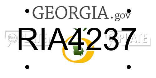 RIA4237 Georgia License Plate