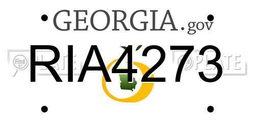 RIA4273 Georgia License Plate