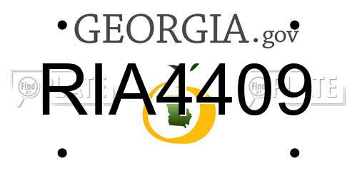 RIA4409 Georgia License Plate