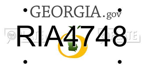 RIA4748 Georgia License Plate