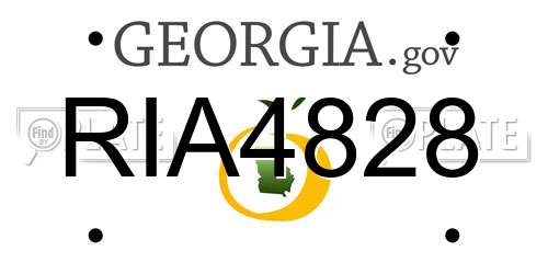 RIA4828 Georgia License Plate